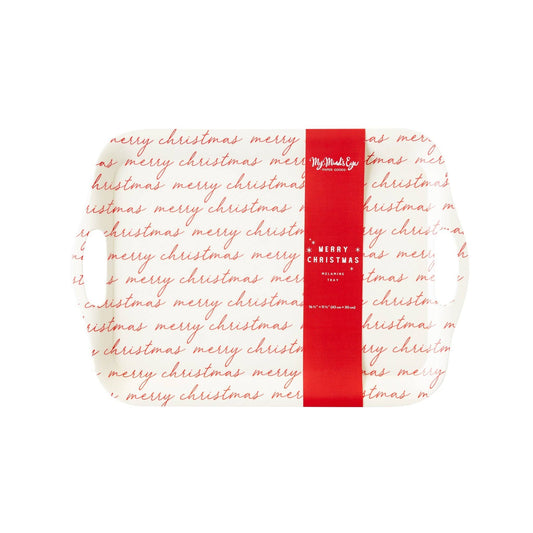 Believe Merry Christmas Script Tray