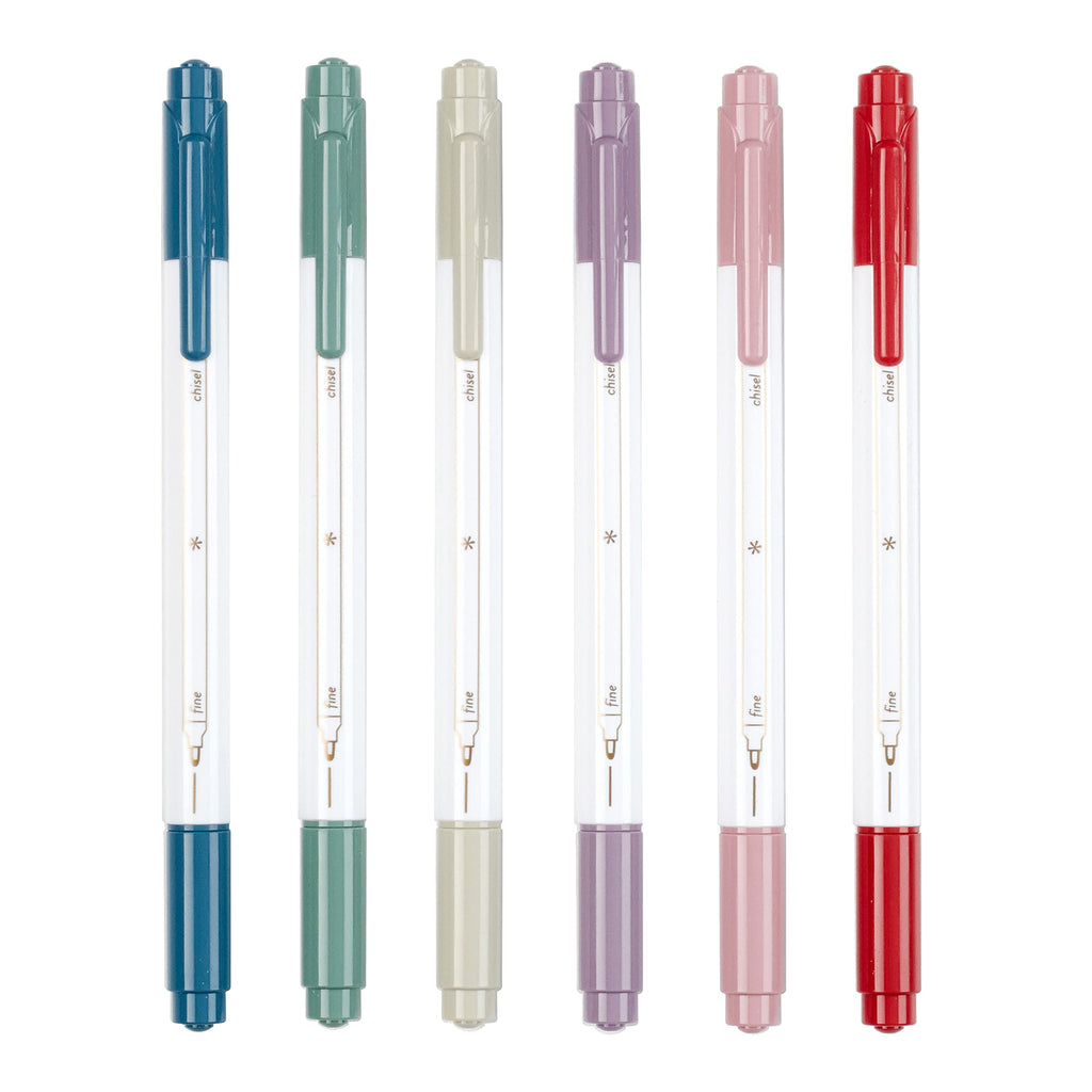 Focused Dual Tip Marker Set 6-pack - Earth Tones