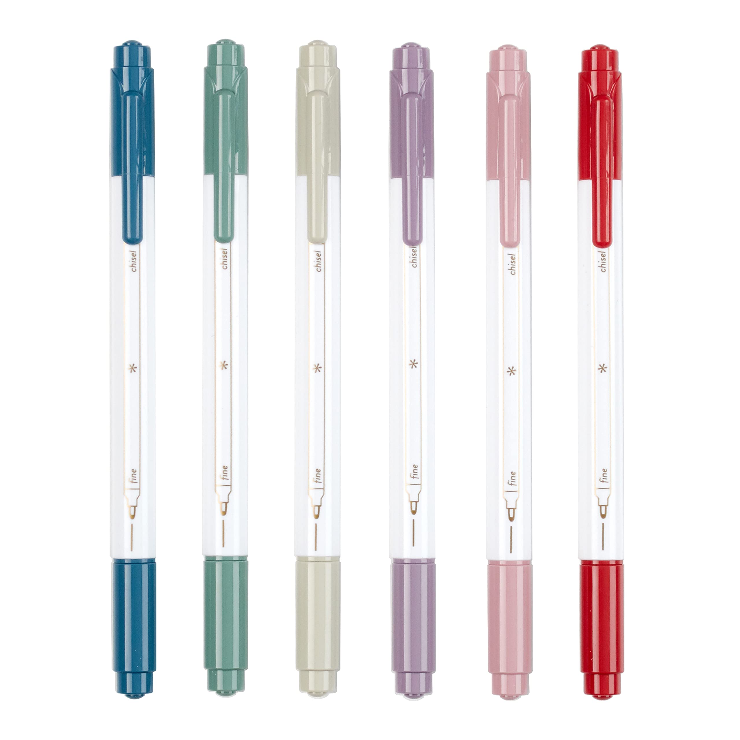 Focused Dual Tip Marker Set 6-pack - Earth Tones