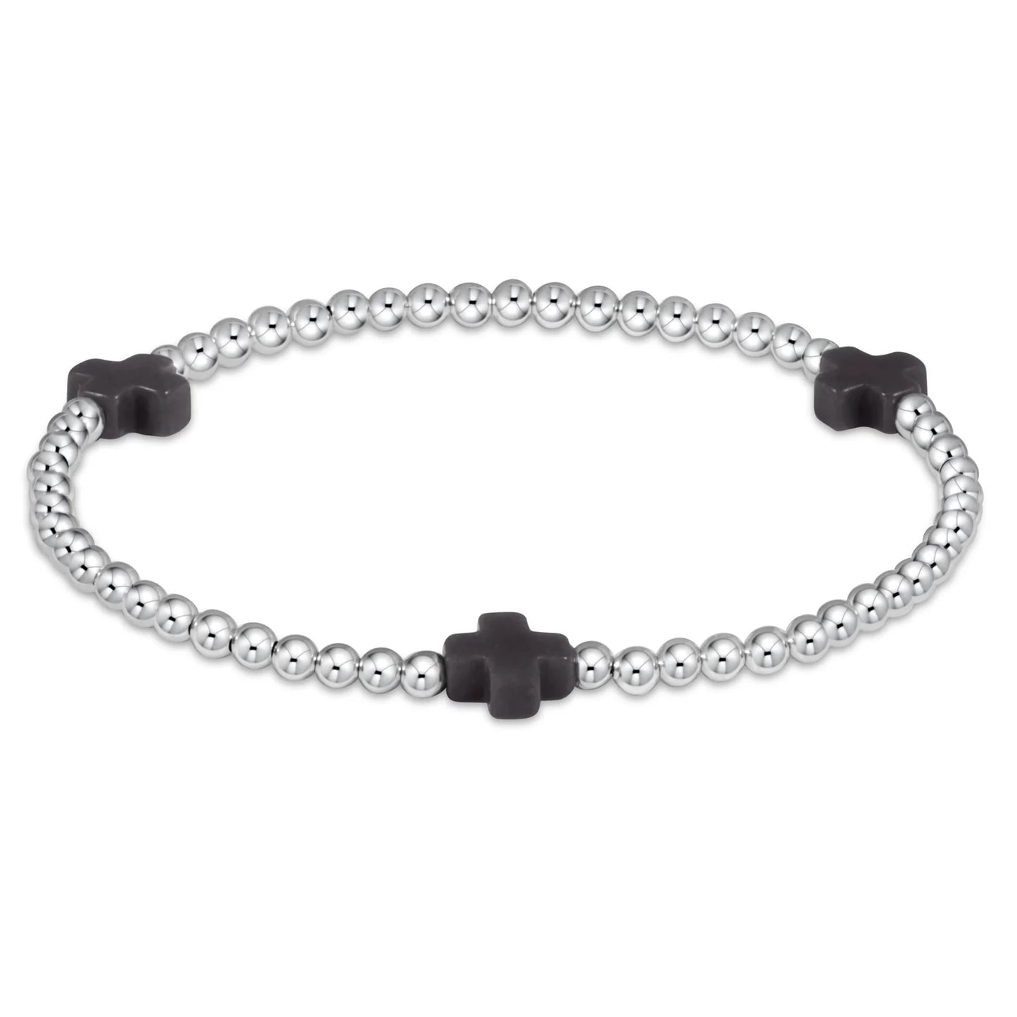 Enewton Signature Cross Sterling Pattern 3mm Bead Bracelet