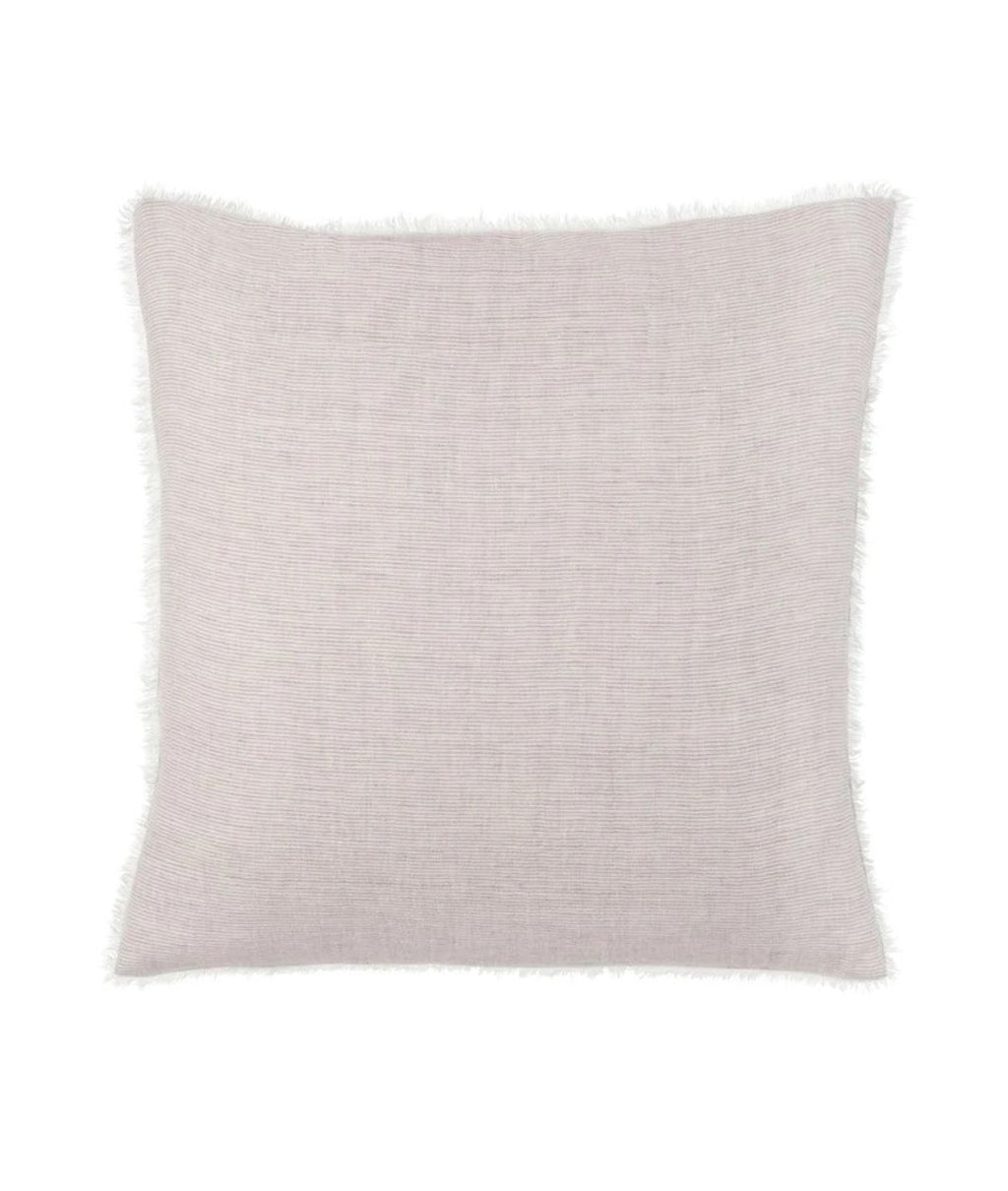 Belgian Linen Pillow - Grey Stripe