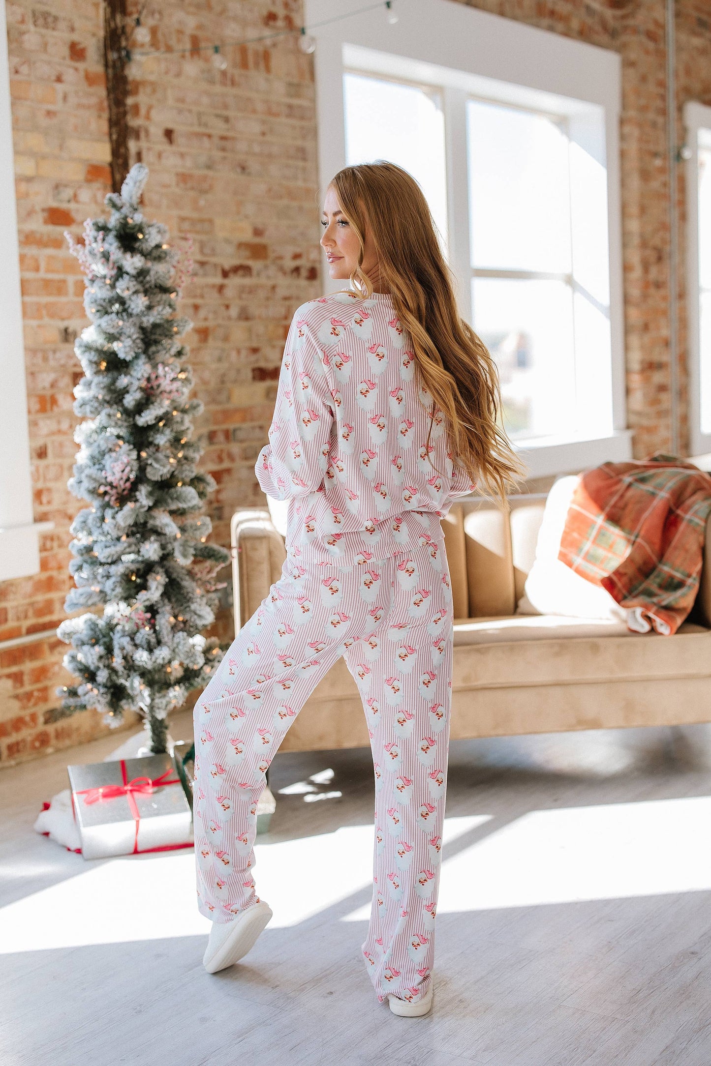 Santa Claus Striped Pajama Set