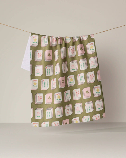 Geometry Flower Tiles Luxe Tea Towel
