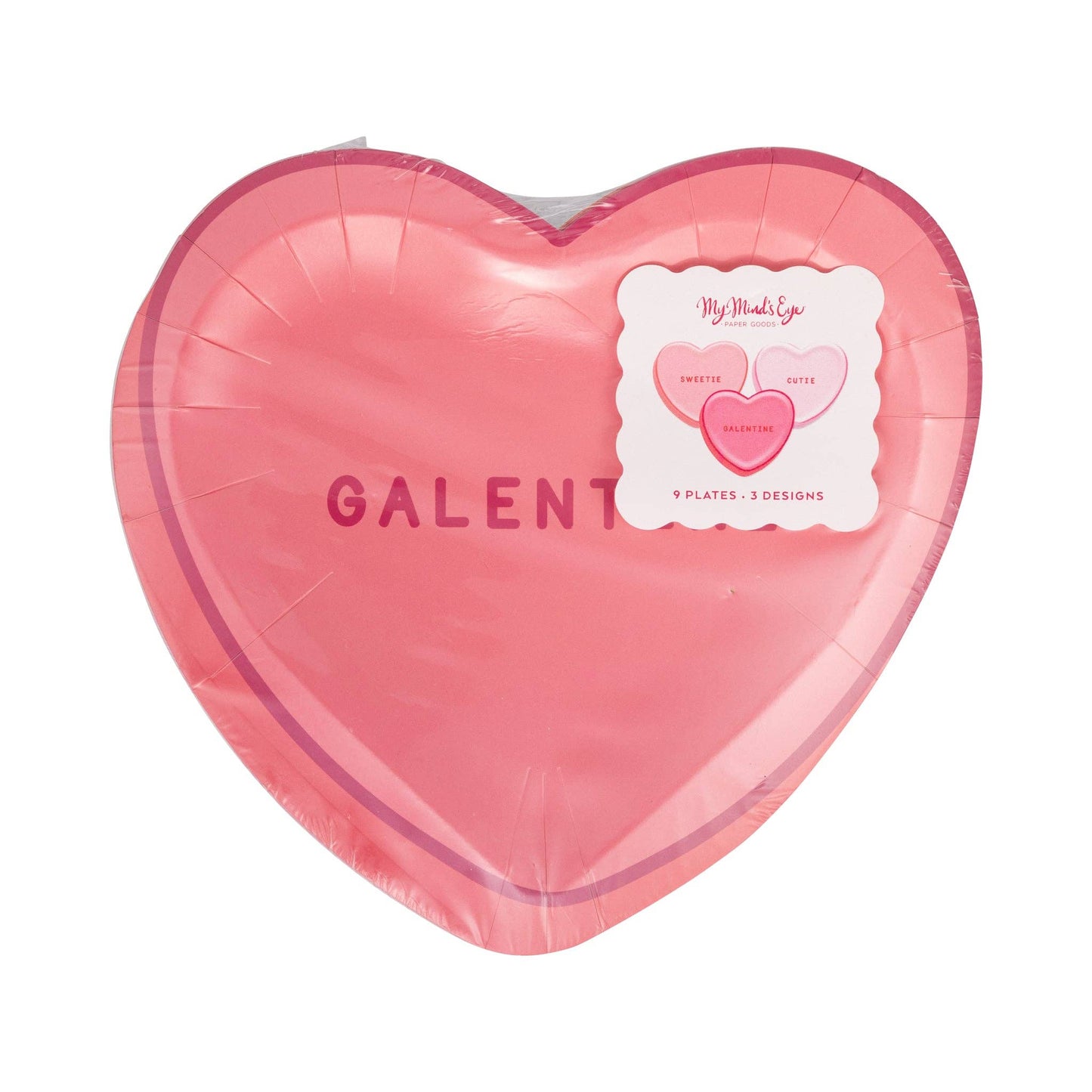 Pink Conversation Hearts Paper Plates