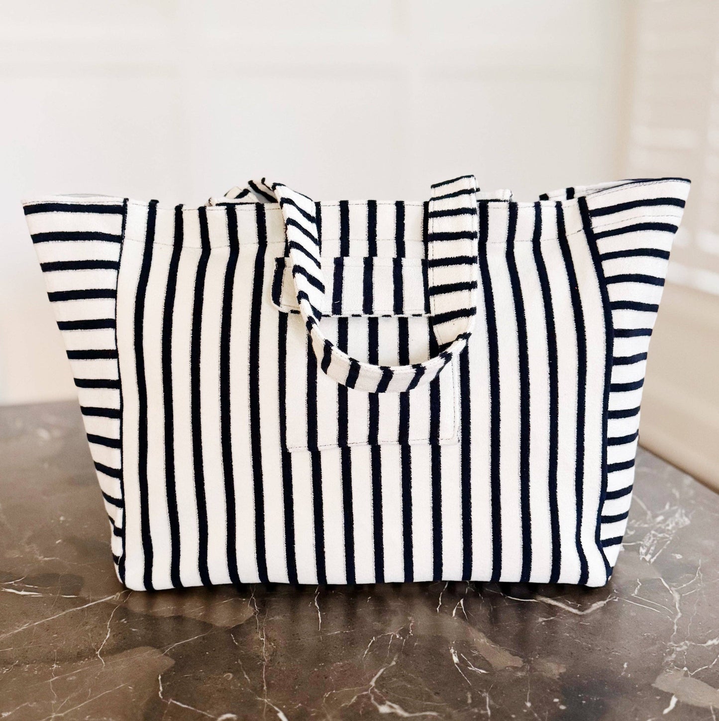 Striped Terry Cloth Carryall Striped Beach Bag