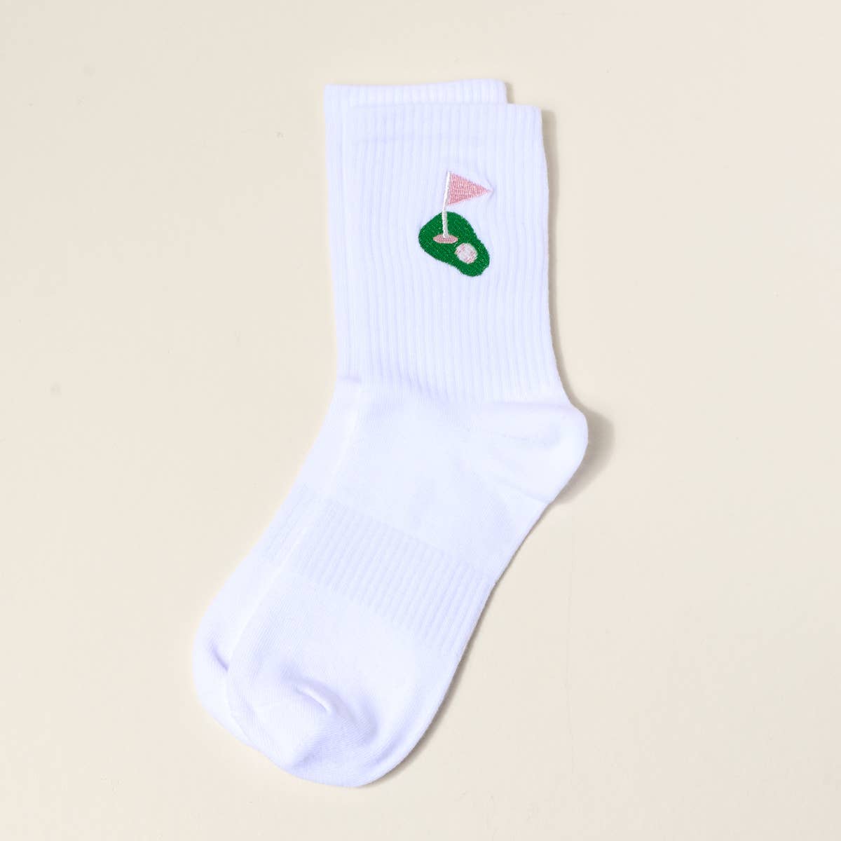 Golf Embroidered Crew Socks