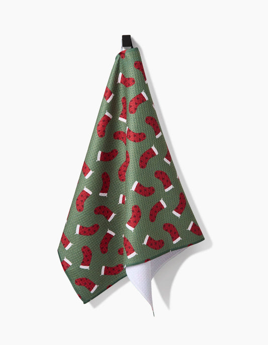 Geometry Heart Stockings Tea Towel