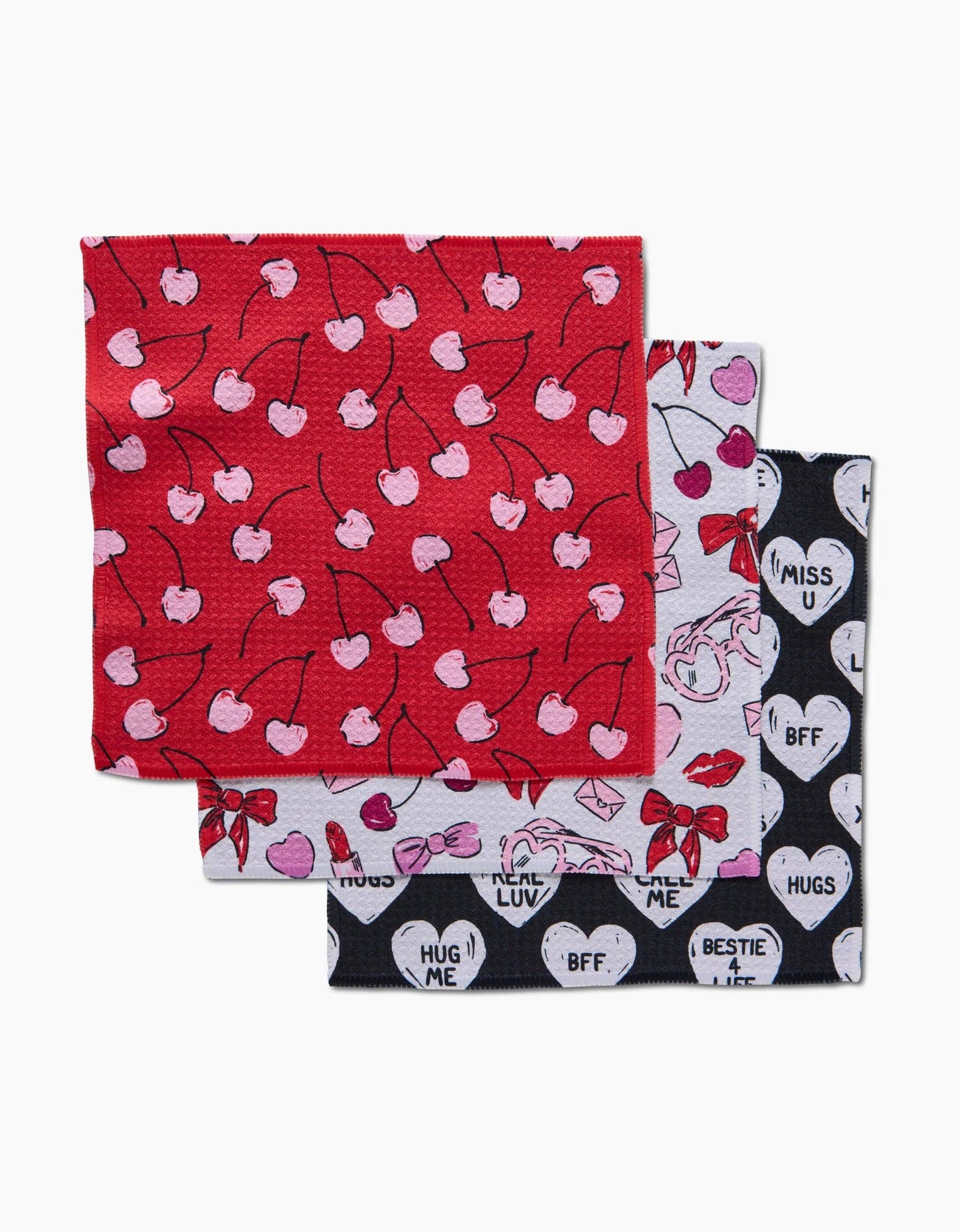 Geometry Valentines Dishcloth Set