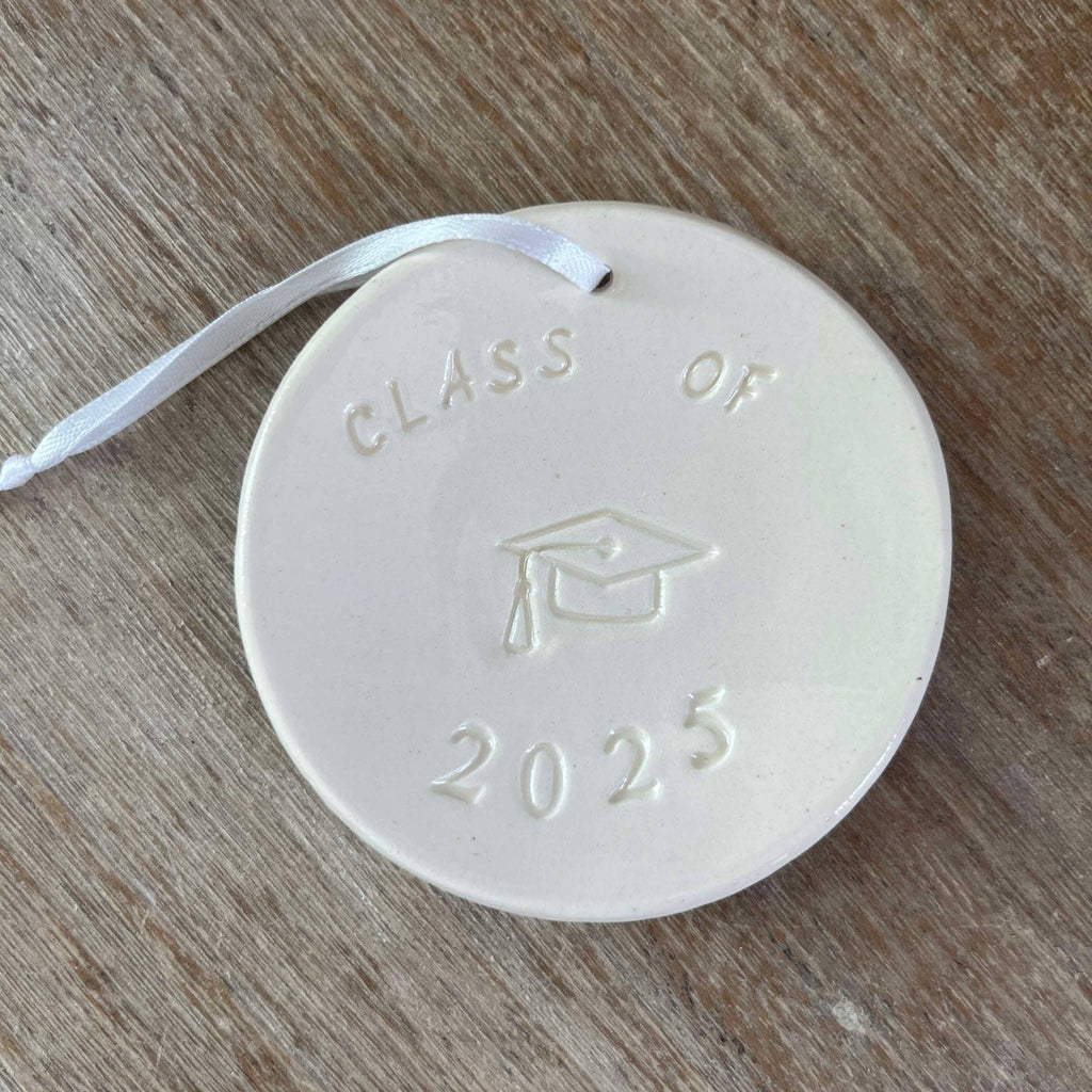 Graduation Gift Class of 2025 Ornament  | Handmade Pottery