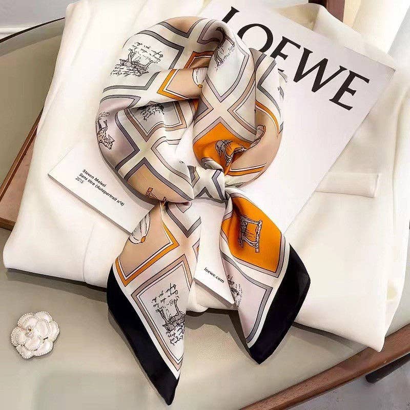 Retro Chic Silk Scarf