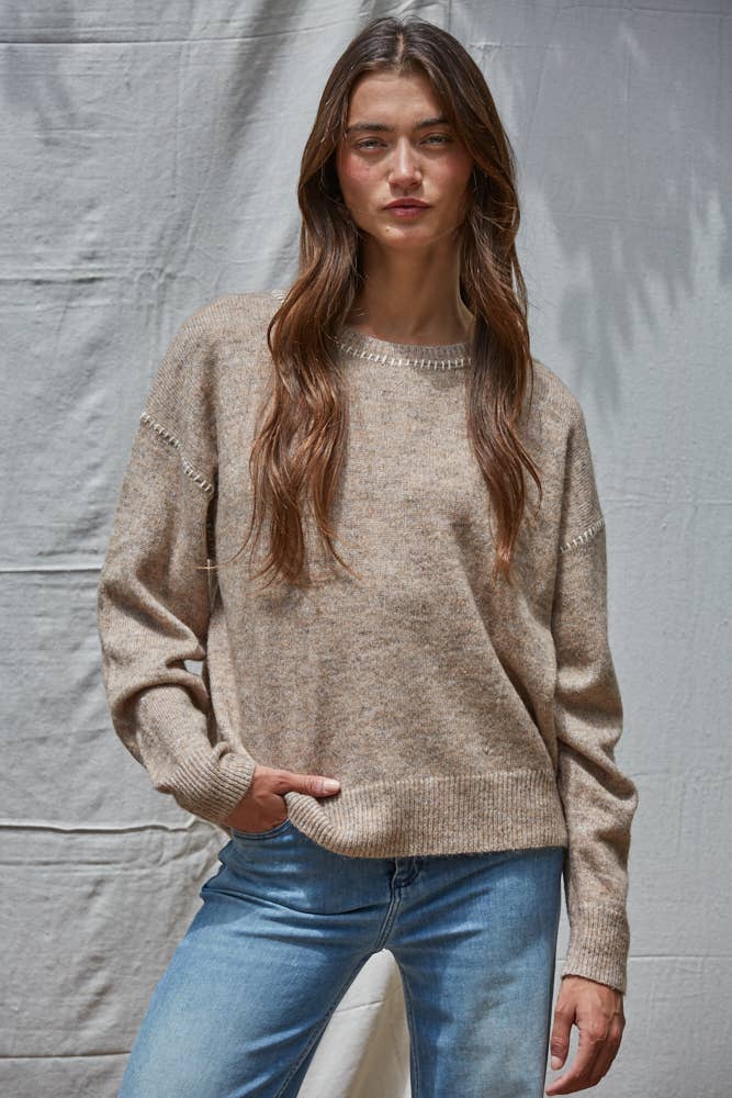 Contrast Stitch Sweater
