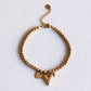 Gold Heart Bracelet + Pearl