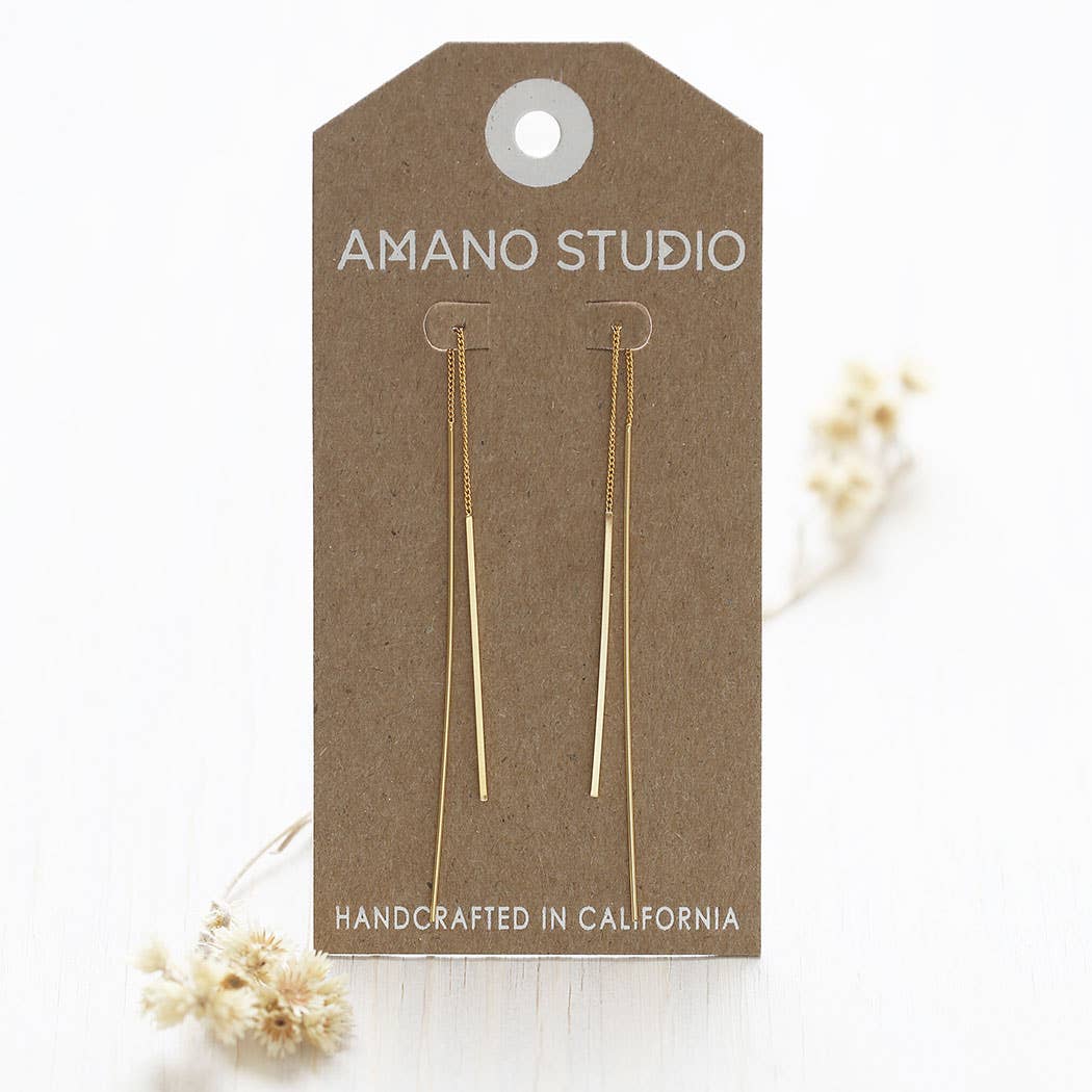 Silver Needle and Thread Earrings