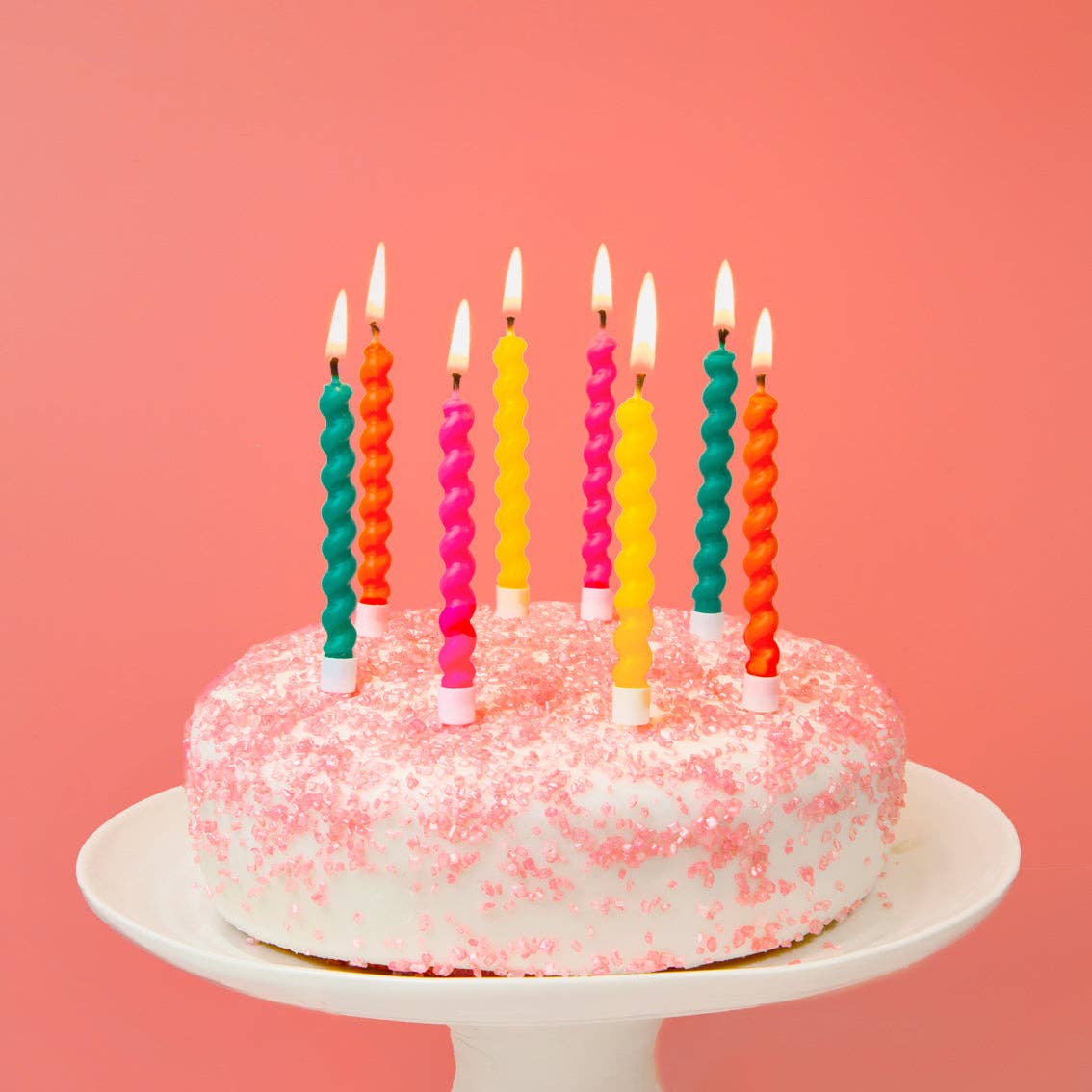 Talking Tables USA - Home, Birthday, Games & Seasonal Decor - Twirl Birthday Candles - 8 Pack | Cake Candles |