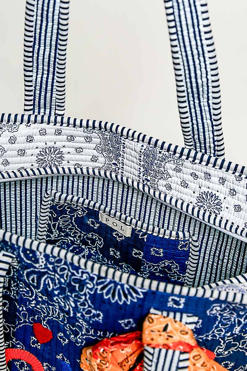 Quilted Paisley LOVE Tote Bag