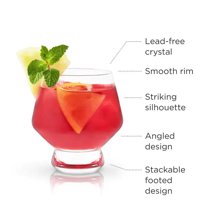 Stackable Crystal Footed Punch Cups