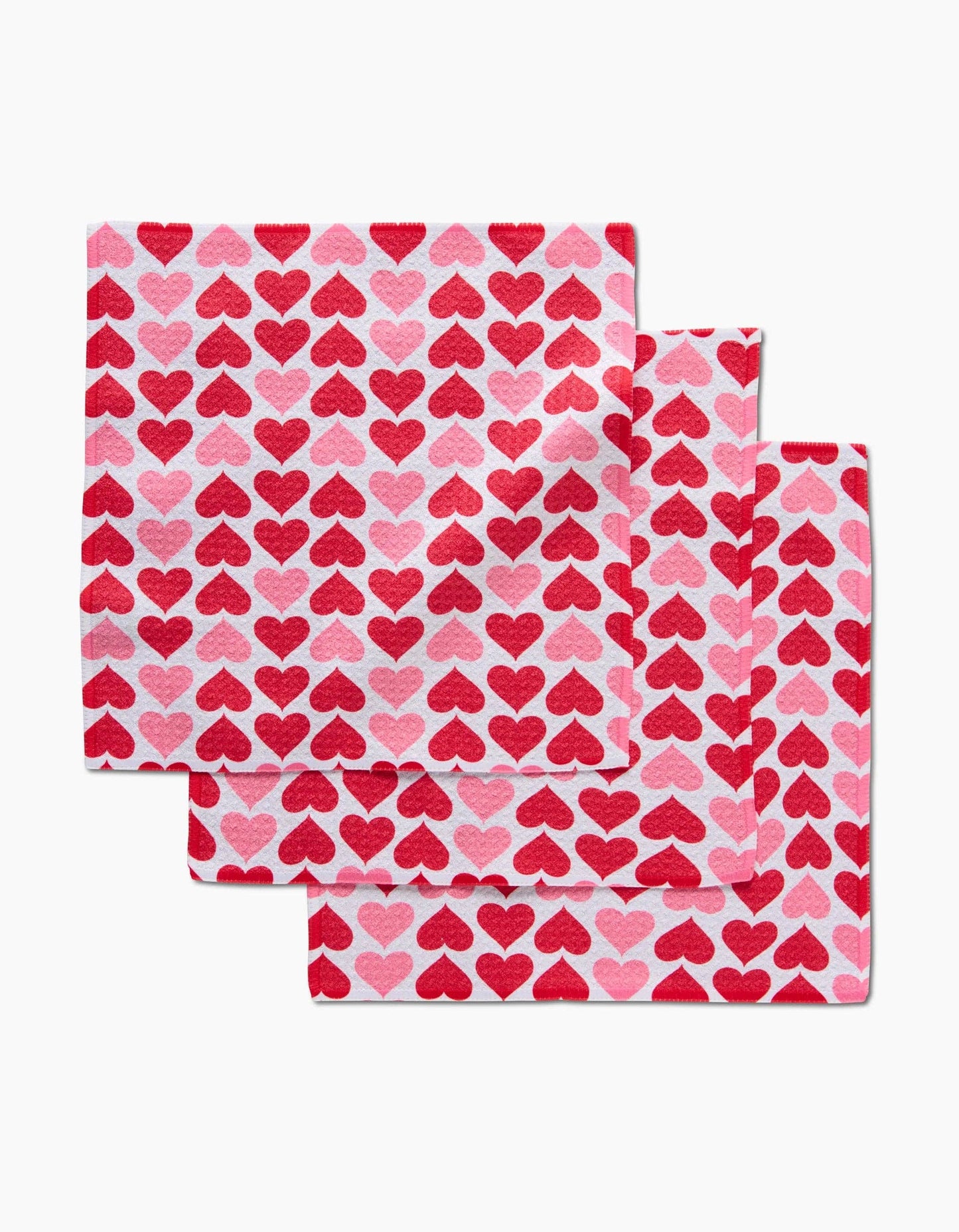 Geometry Blushing Hearts Dishcloth Set