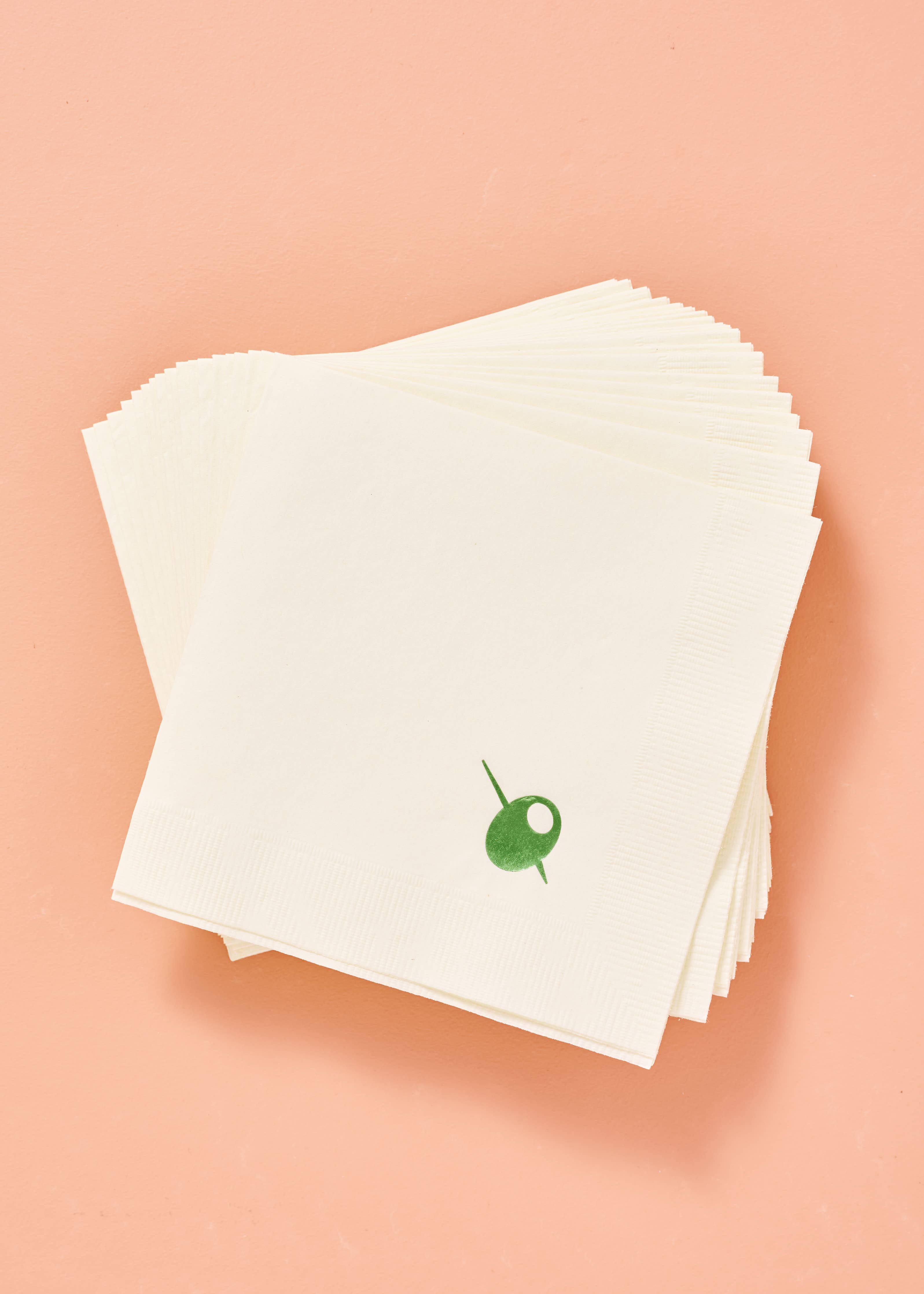 Olive Cocktail Napkins