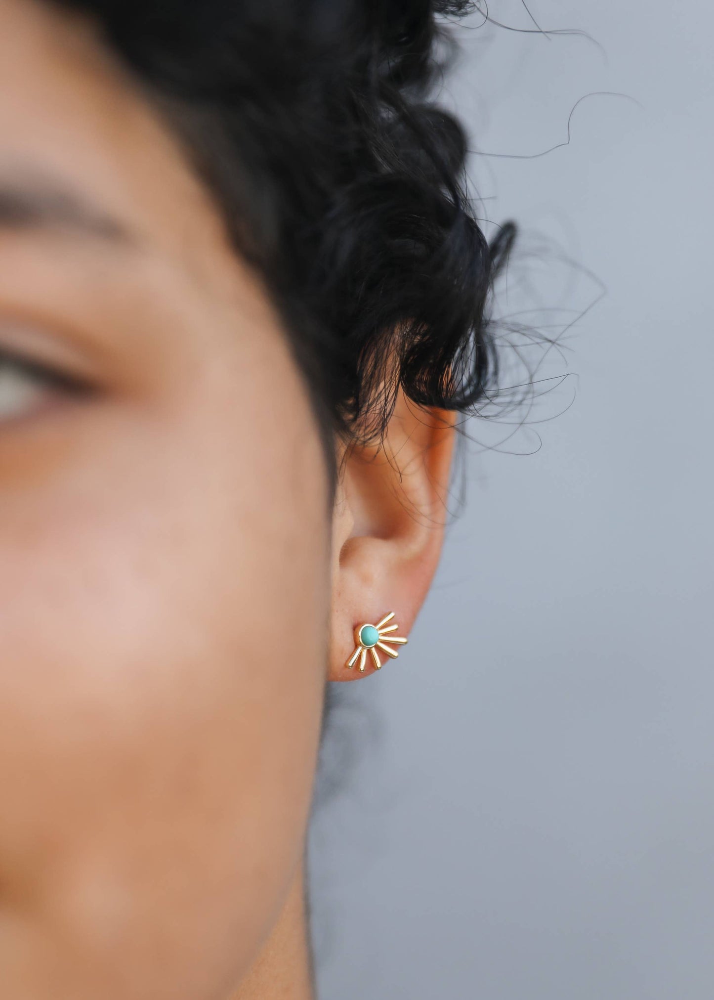 Sun Ray Gold Earrings
