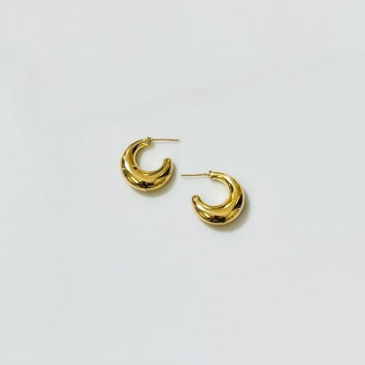 Chunky Crescent Gold Hoops