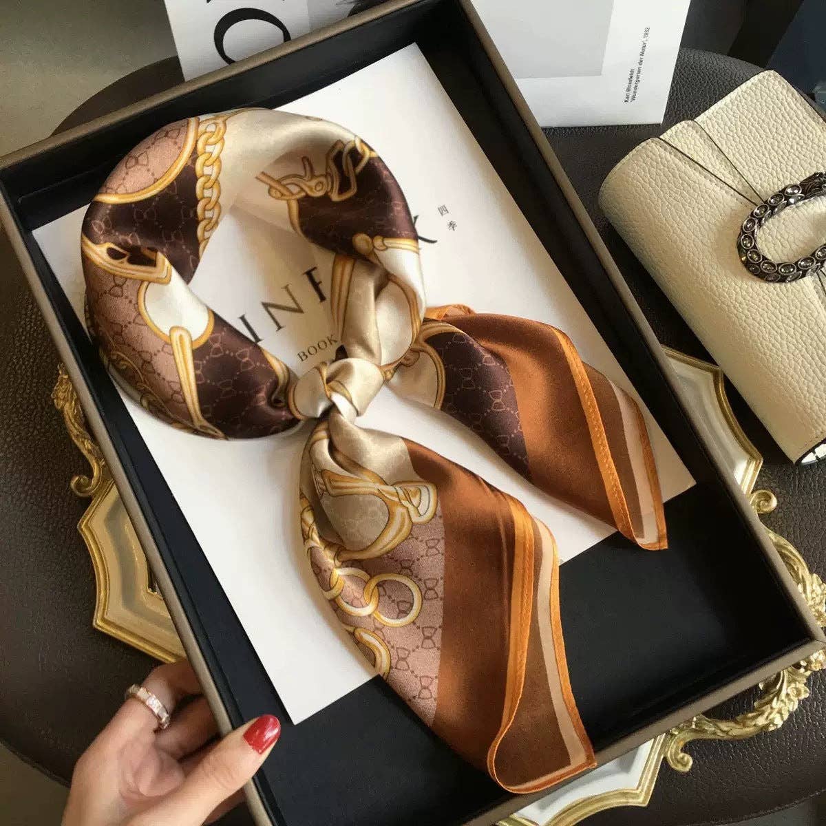 Retro Chic Silk Scarf