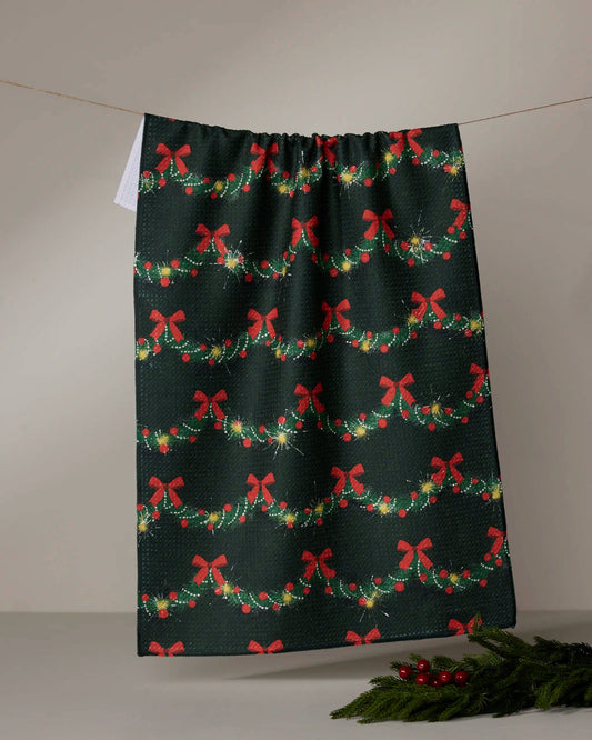 Geometry Yuletide Garland Tea Towel