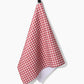Geometry Fireside Plaid Red Tea Towel