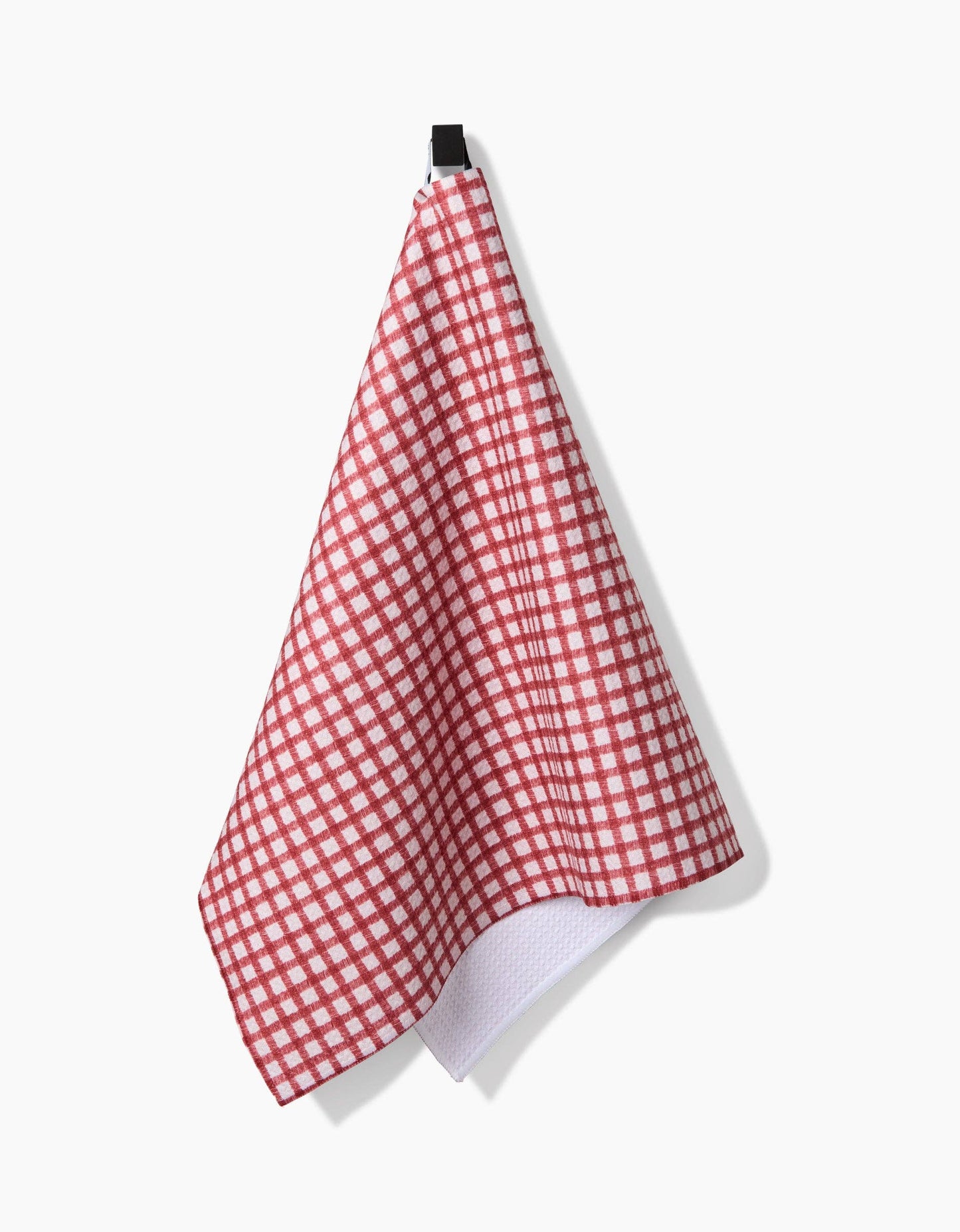 Geometry Fireside Plaid Red Tea Towel