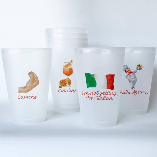 Italian Theme Plastic Cups