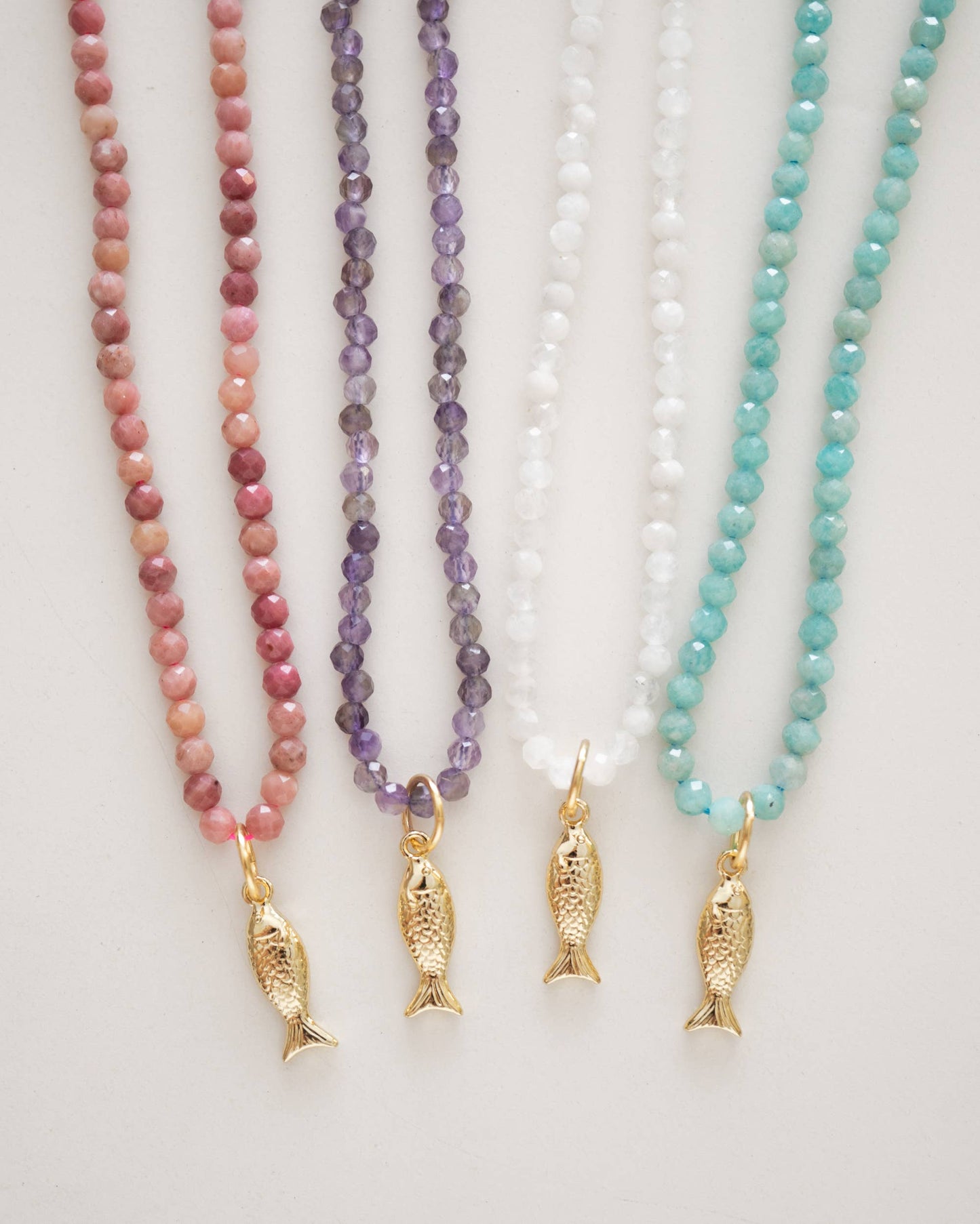 Fish Gemstone Beaded Necklace