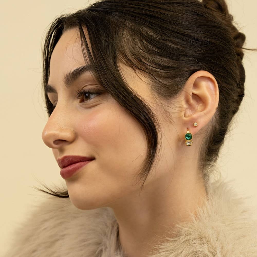 Holiday Emerald Hoops