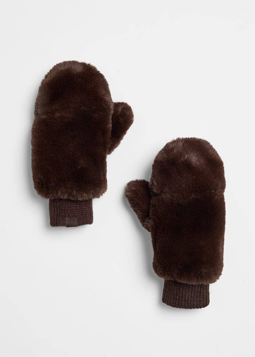 Mad Hatter Faux-Fur Mittens