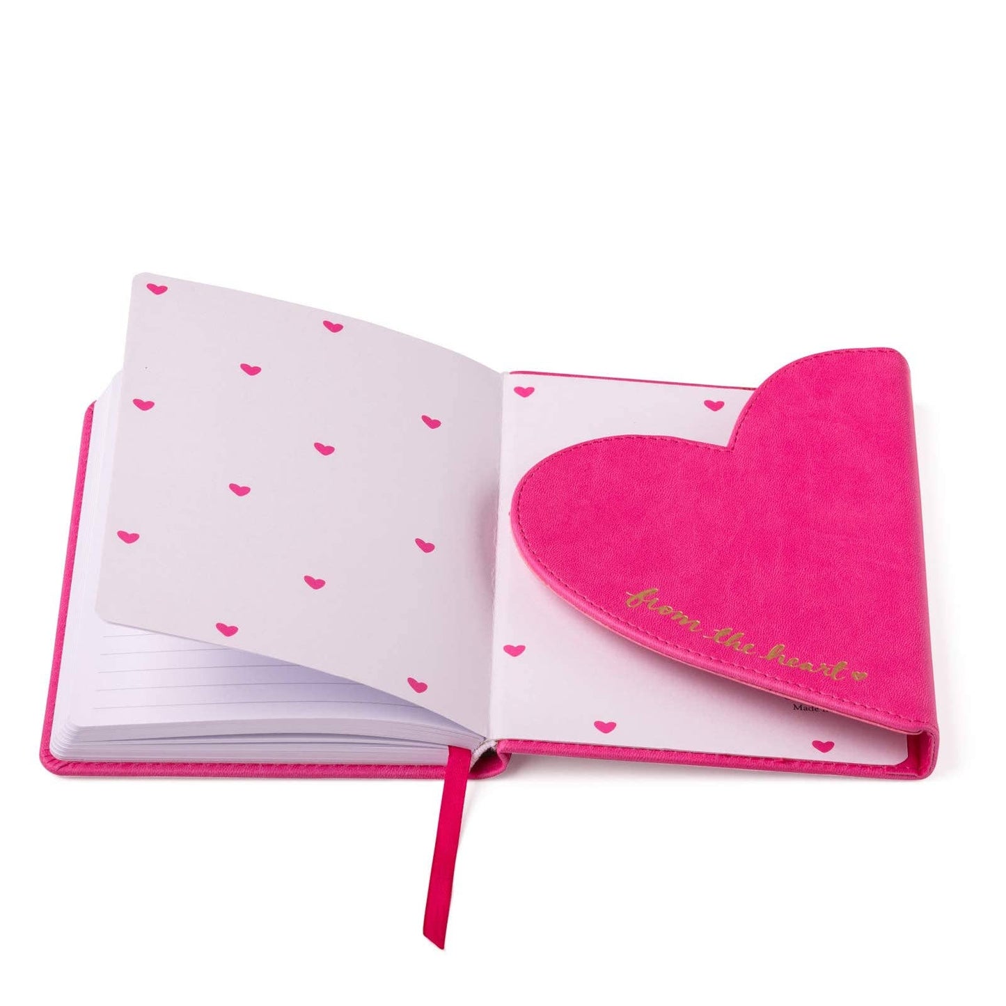 Heart Flap Journal - Hot Pink