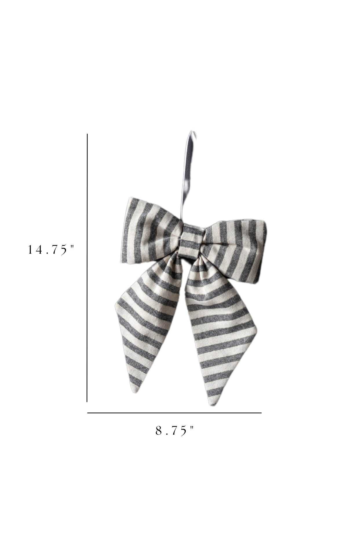 Striped Charcoal & Gold Fabric Bow