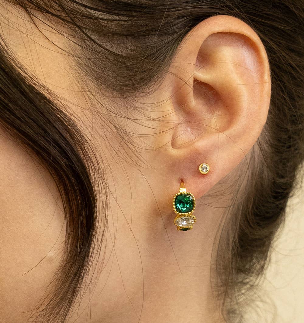 Holiday Emerald Hoops