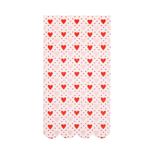 Pink and Red Hearts Paper Guest Napkins