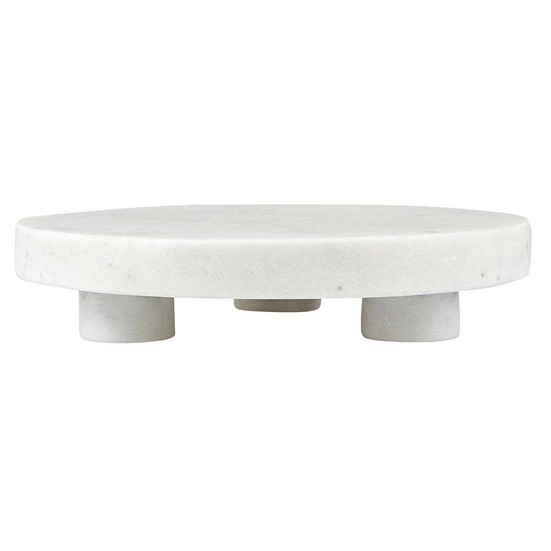 White Marble Footed Tray