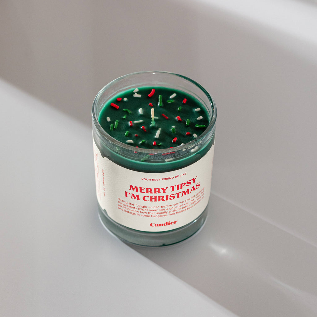 Merry Tipsy I'm Christmas Candle