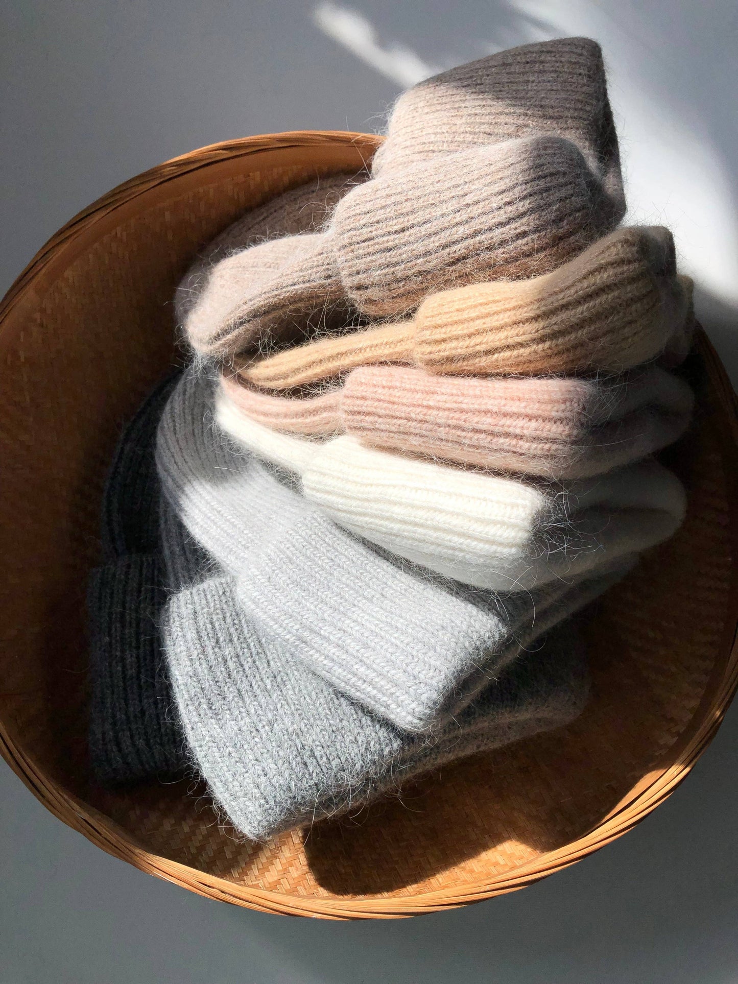 Neutral Angora Beanie