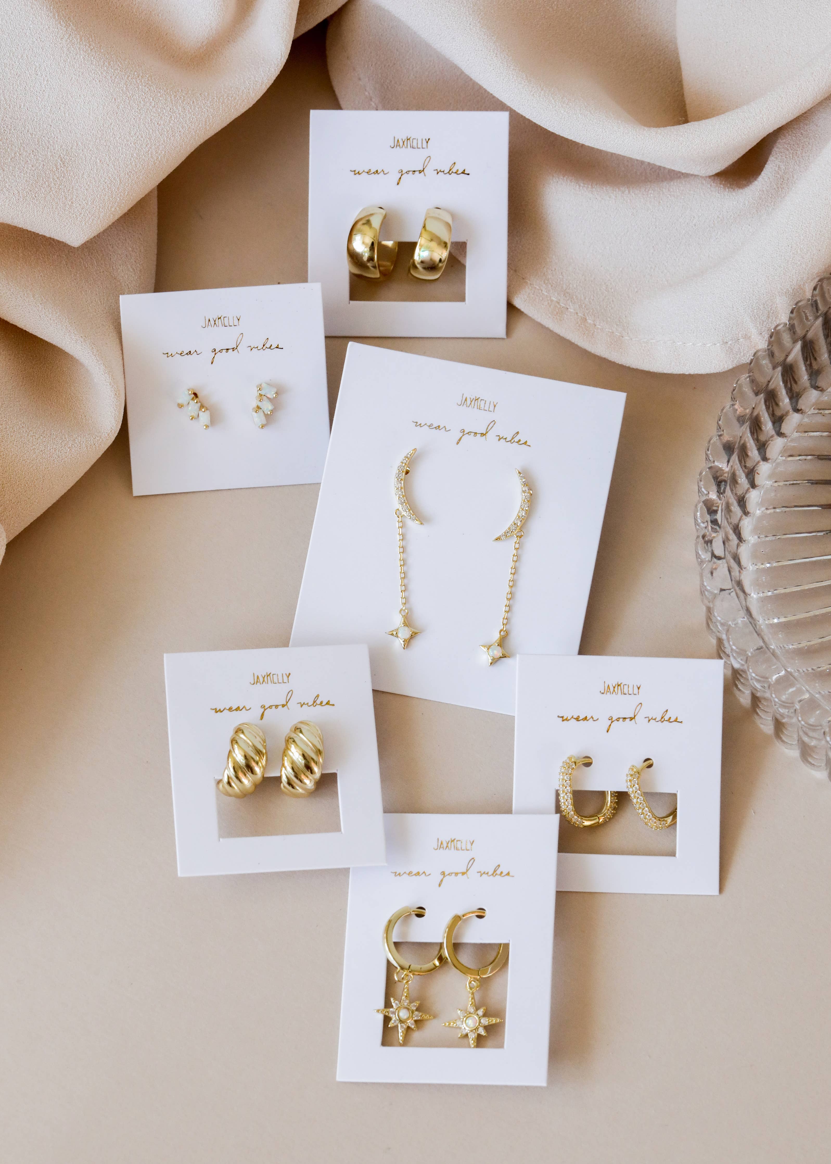 Wide Gold Hoop Earrings