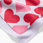 Geometry Blushing Hearts Tea Towel