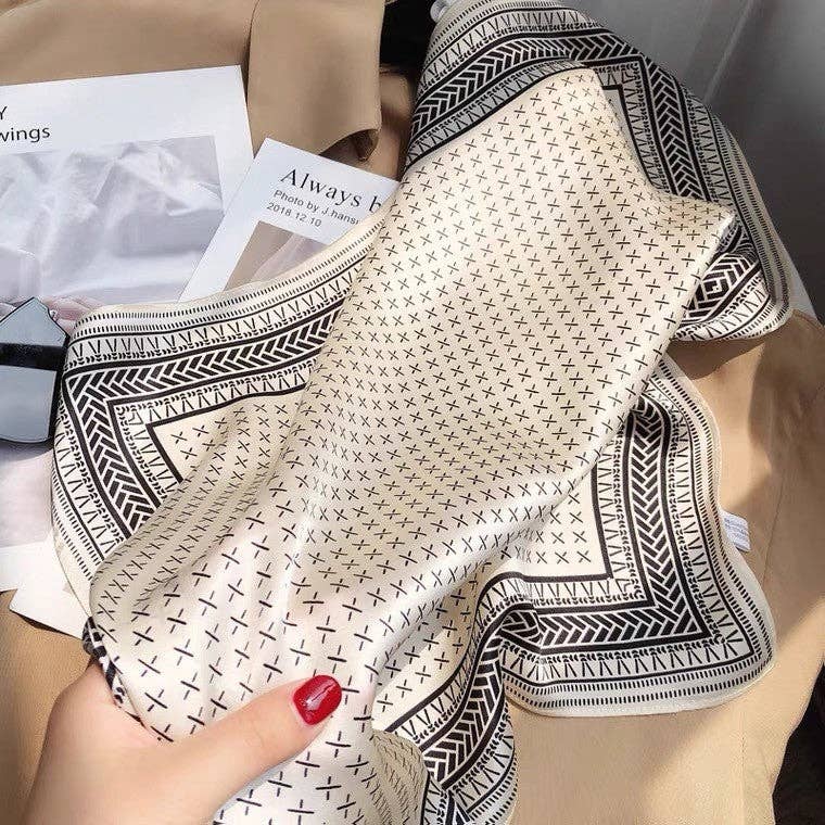 Retro Chic Silk Scarf