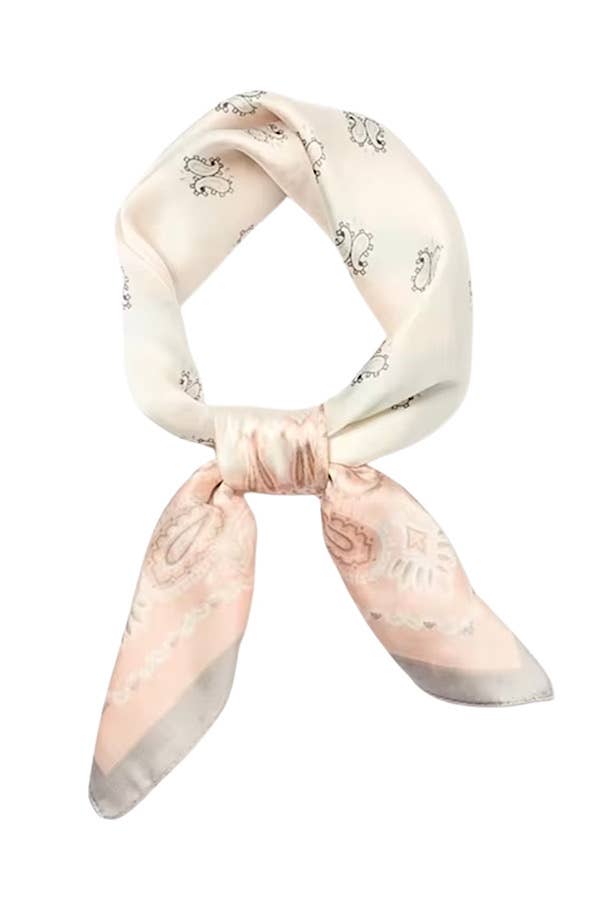 Pink & Cream Satin Scarf