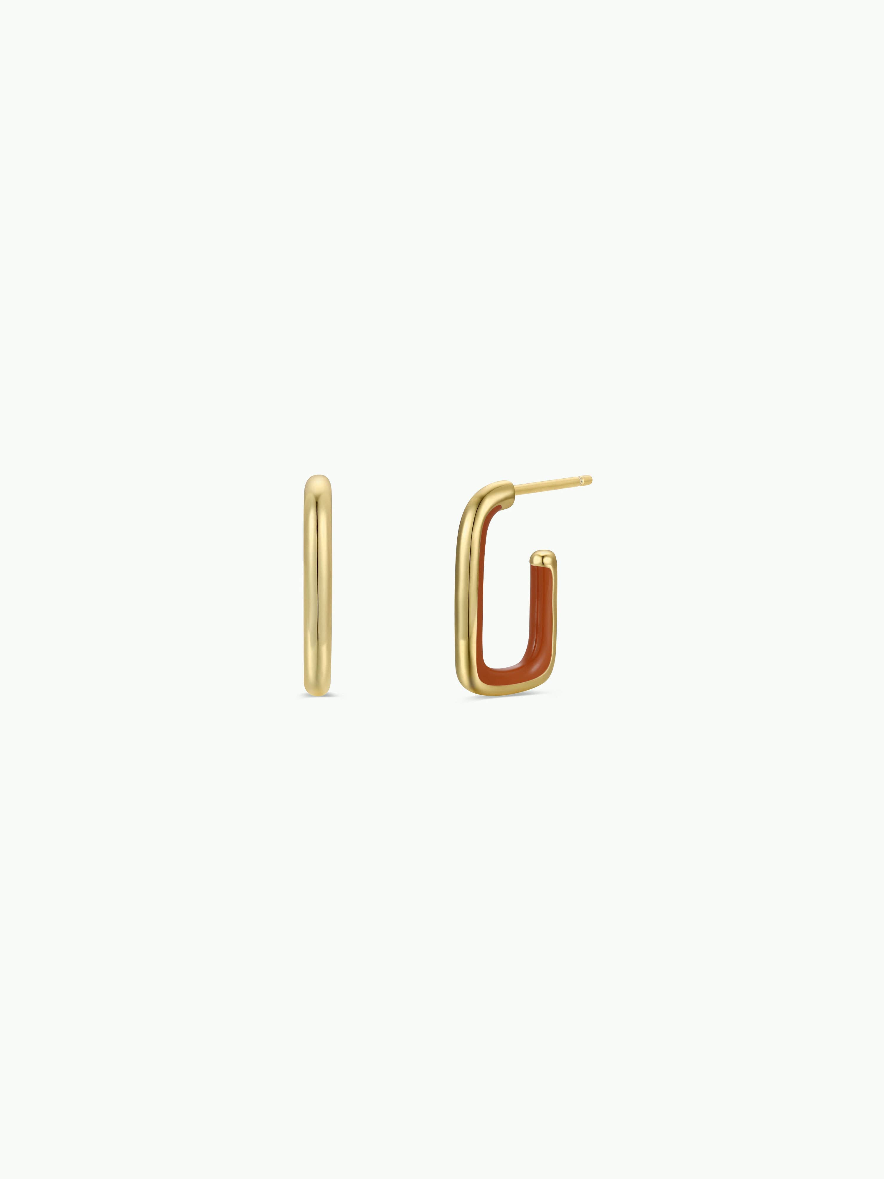 Rectangle Gold Hoop Earrings