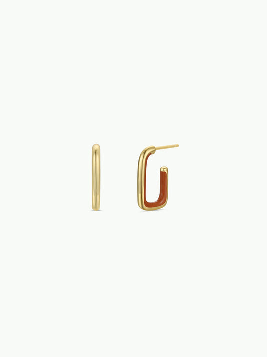 Rectangle Gold Hoop Earrings