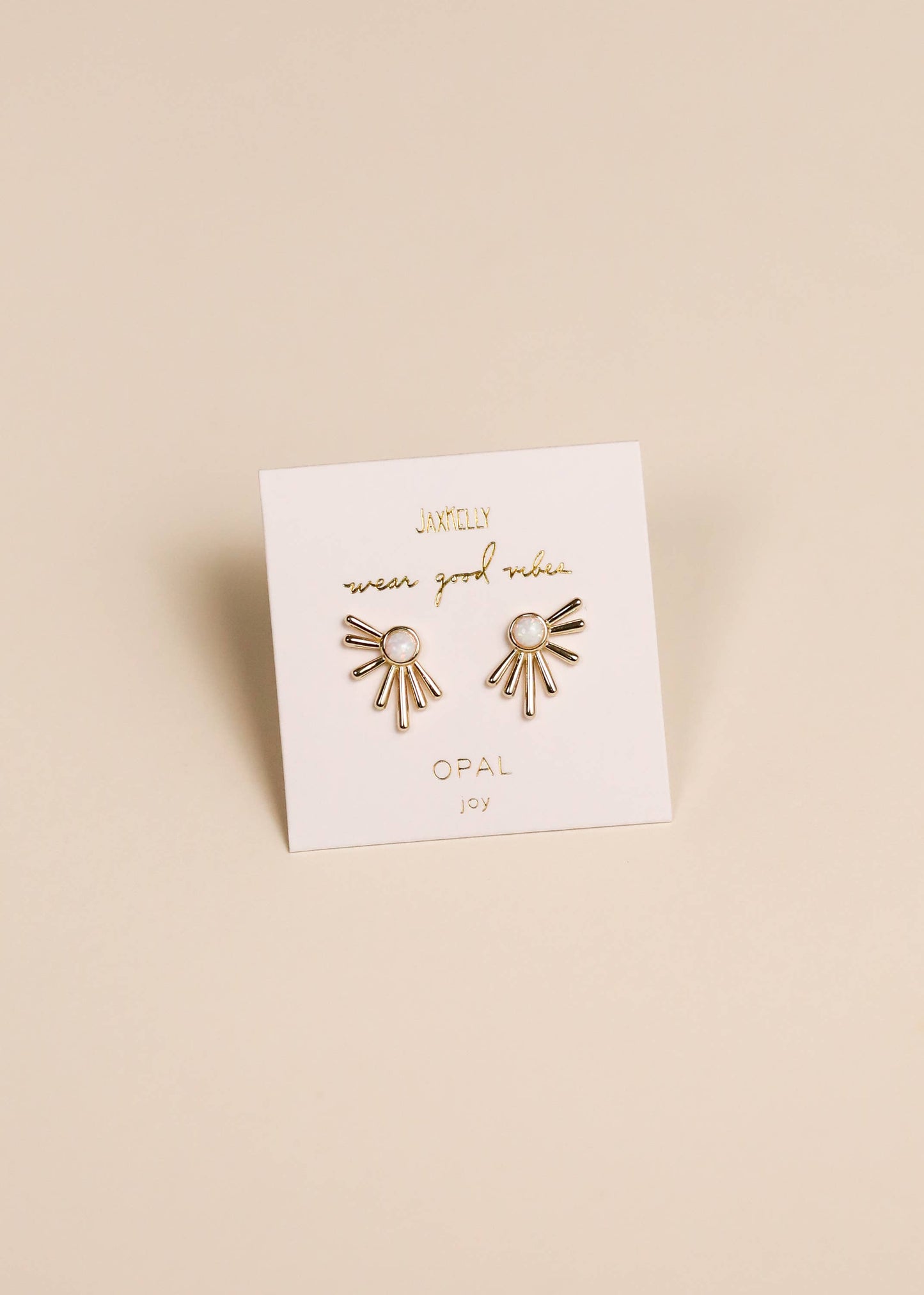 White Opal Sun Ray Earrings