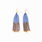 Blue & Orange Tassel Seed Bead Earrings