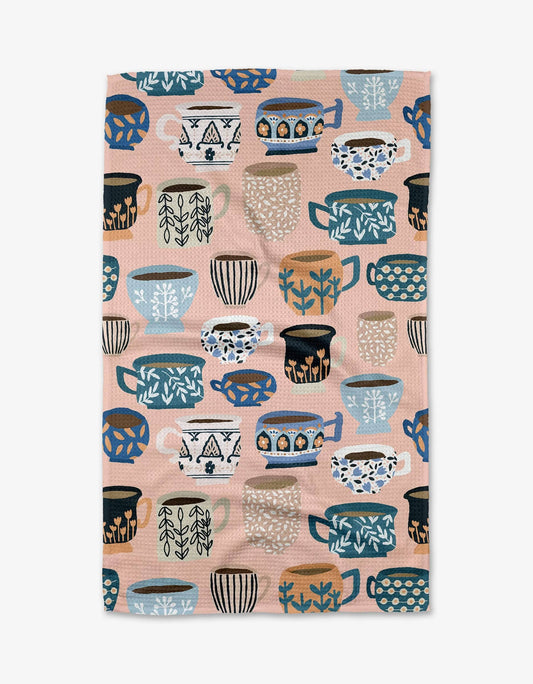 Geometry Les Tasses Tea Towel