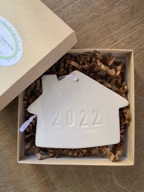 Custom Zip Code Ceramic House Ornament | Handmade Pottery