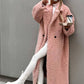 Lapel Plush Fleece Trench Coat